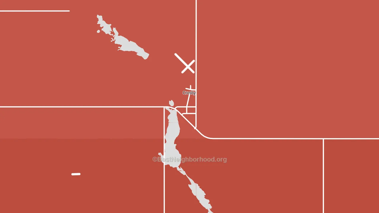 Crosby, ND block-group political-lean map