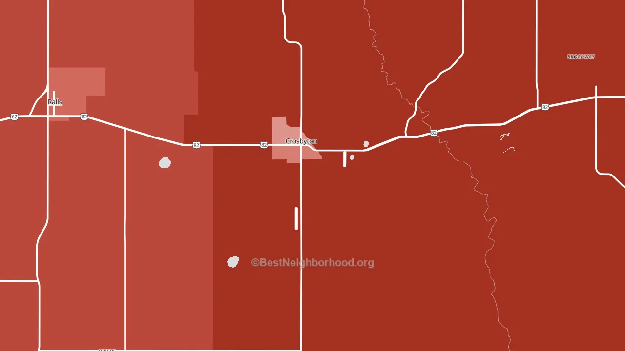 Crosbyton, TX block-group political-lean map