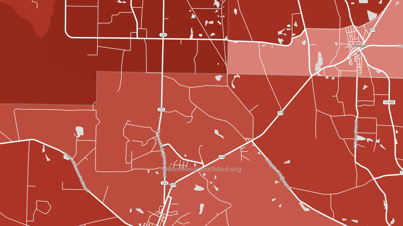 Crosland, GA block-group political-lean map