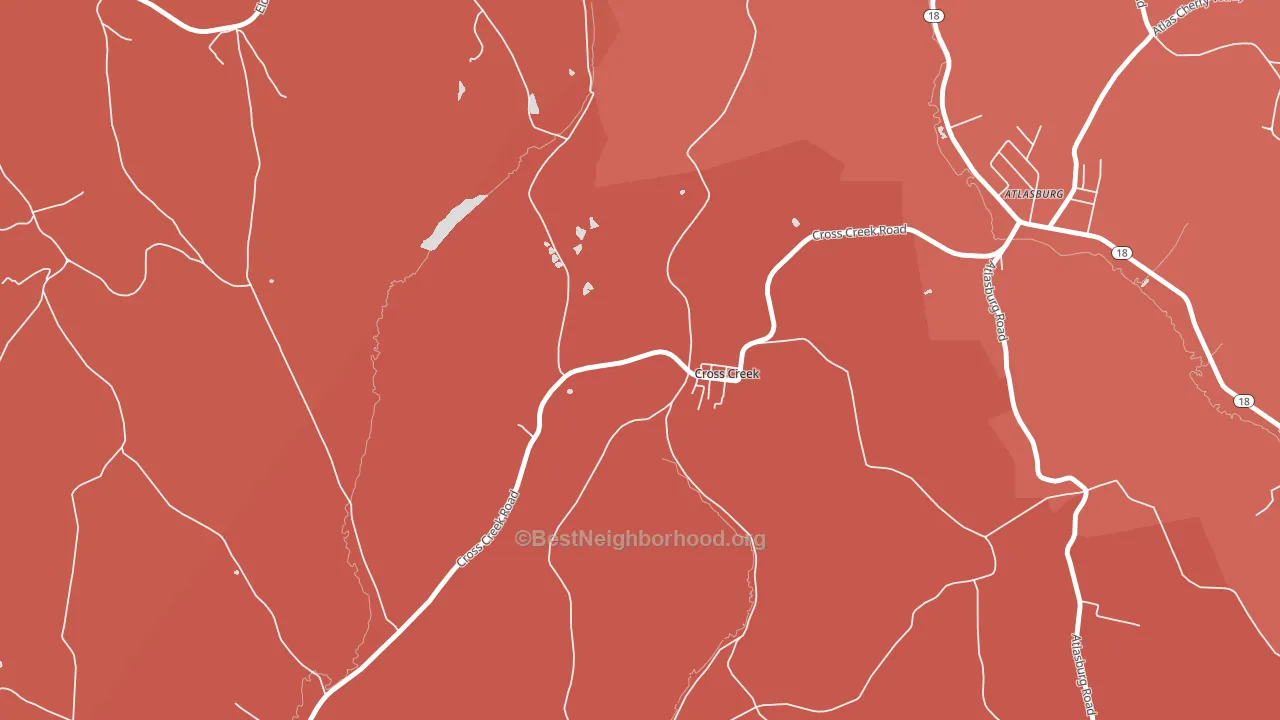 Cross Creek, PA block-group political-lean map