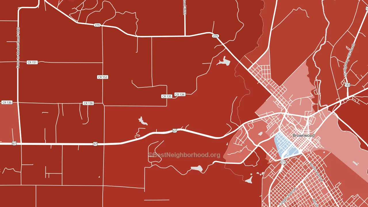 Cross Cut, TX block-group political-lean map