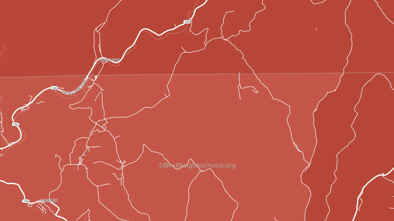 Cross Fork, PA block-group political-lean map