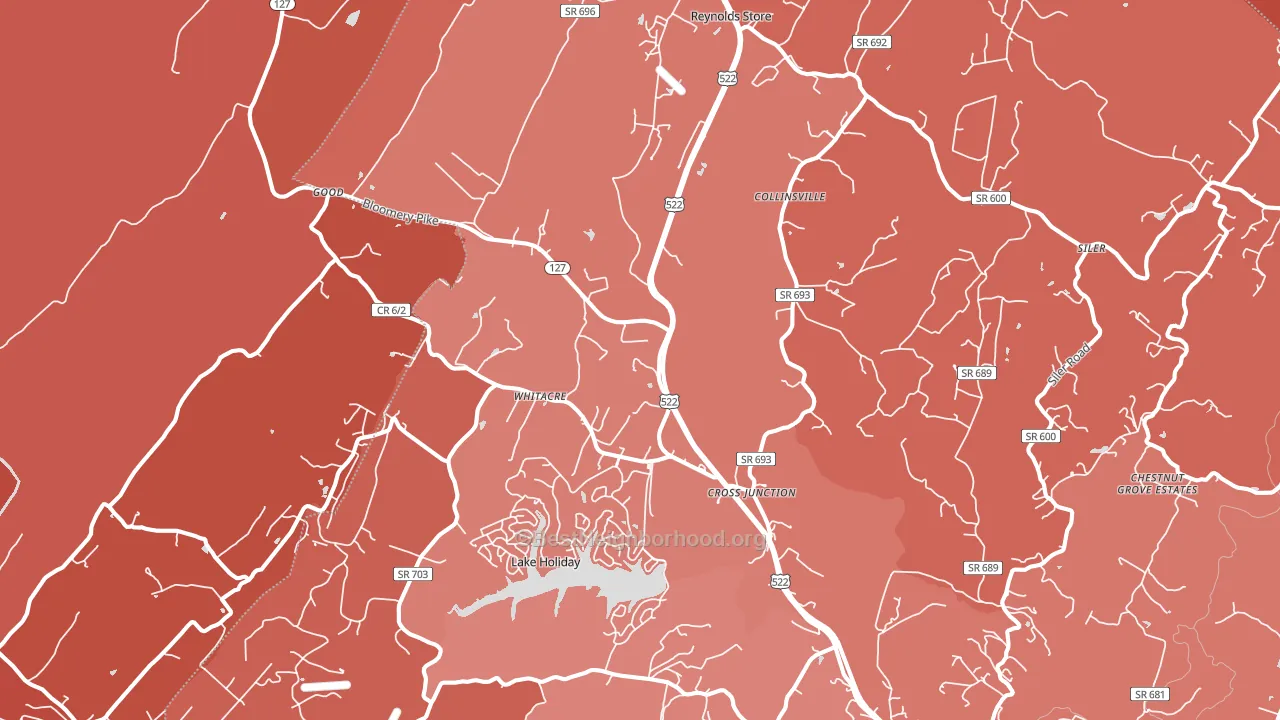 Cross Junction, VA block-group political-lean map
