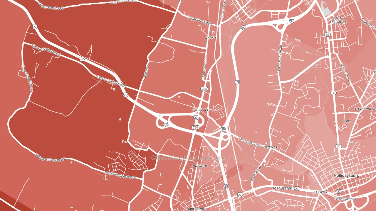 Cross Keys, PA block-group political-lean map
