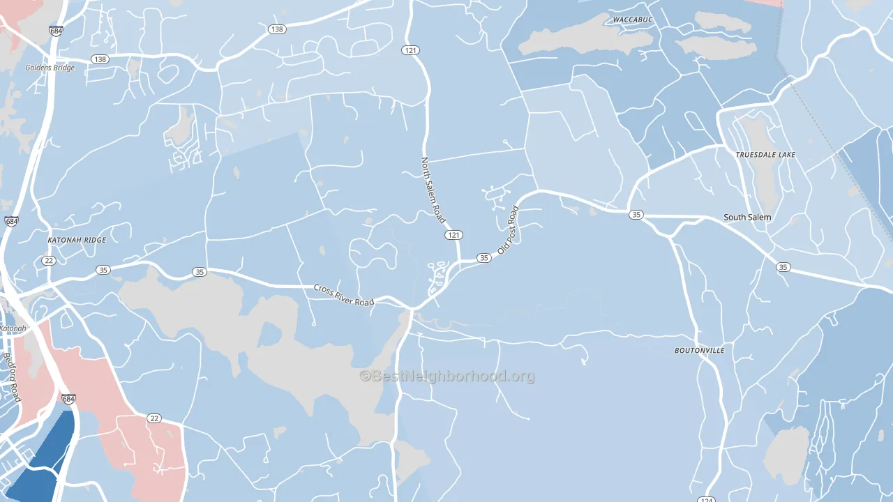 Cross River, NY block-group political-lean map