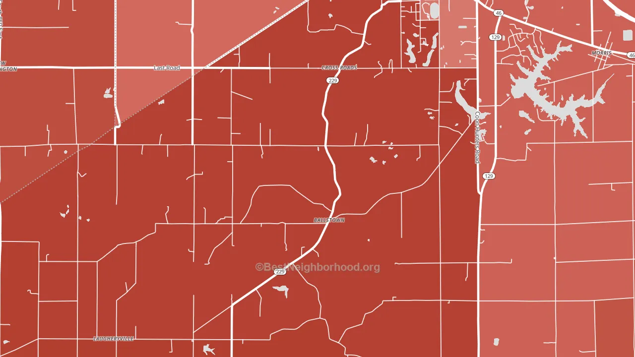 Cross Roads, IN block-group political-lean map