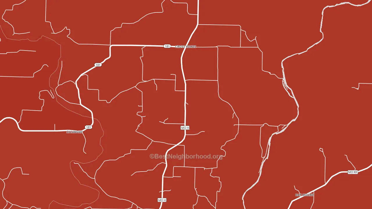 Cross Roads, MO block-group political-lean map