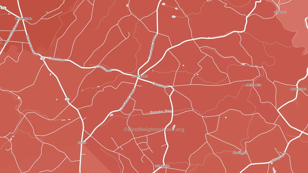 Cross Roads, PA block-group political-lean map