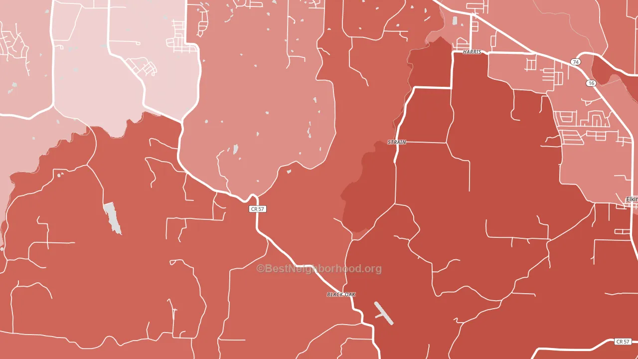 Crosses, AR block-group political-lean map