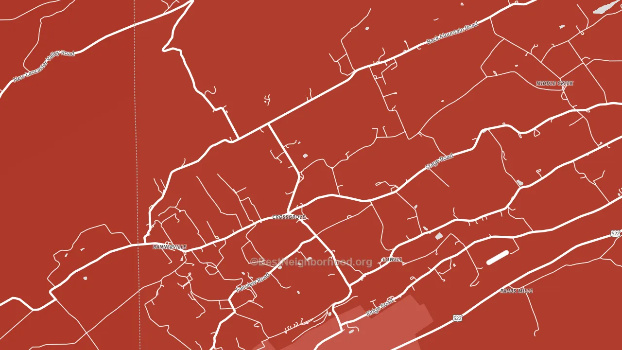 Crossgrove, PA block-group political-lean map