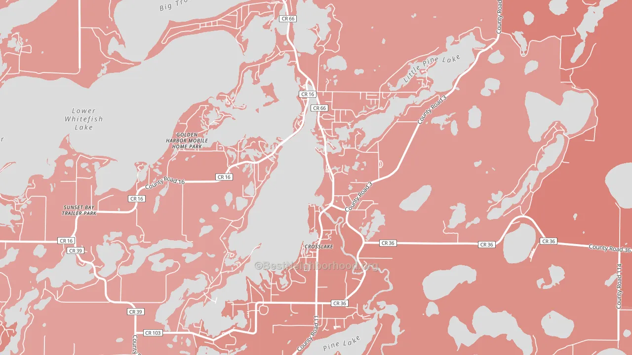 Crosslake, MN block-group political-lean map