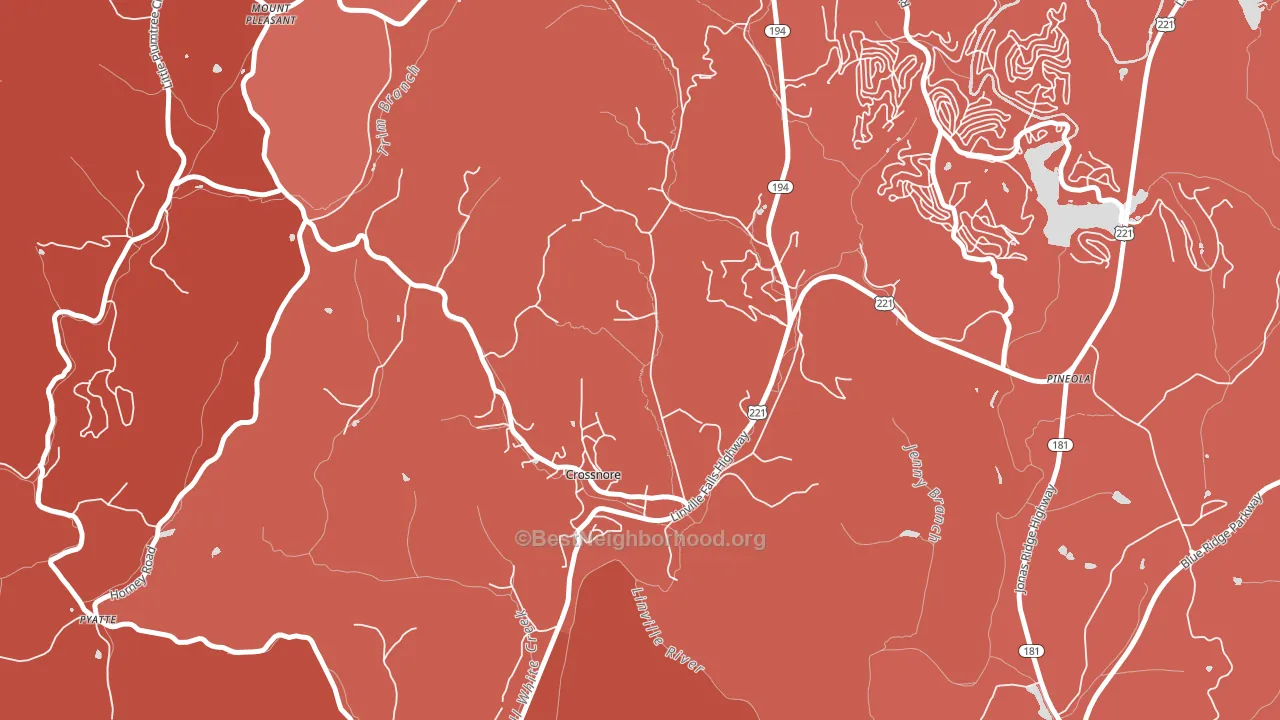 Crossnore, NC block-group political-lean map