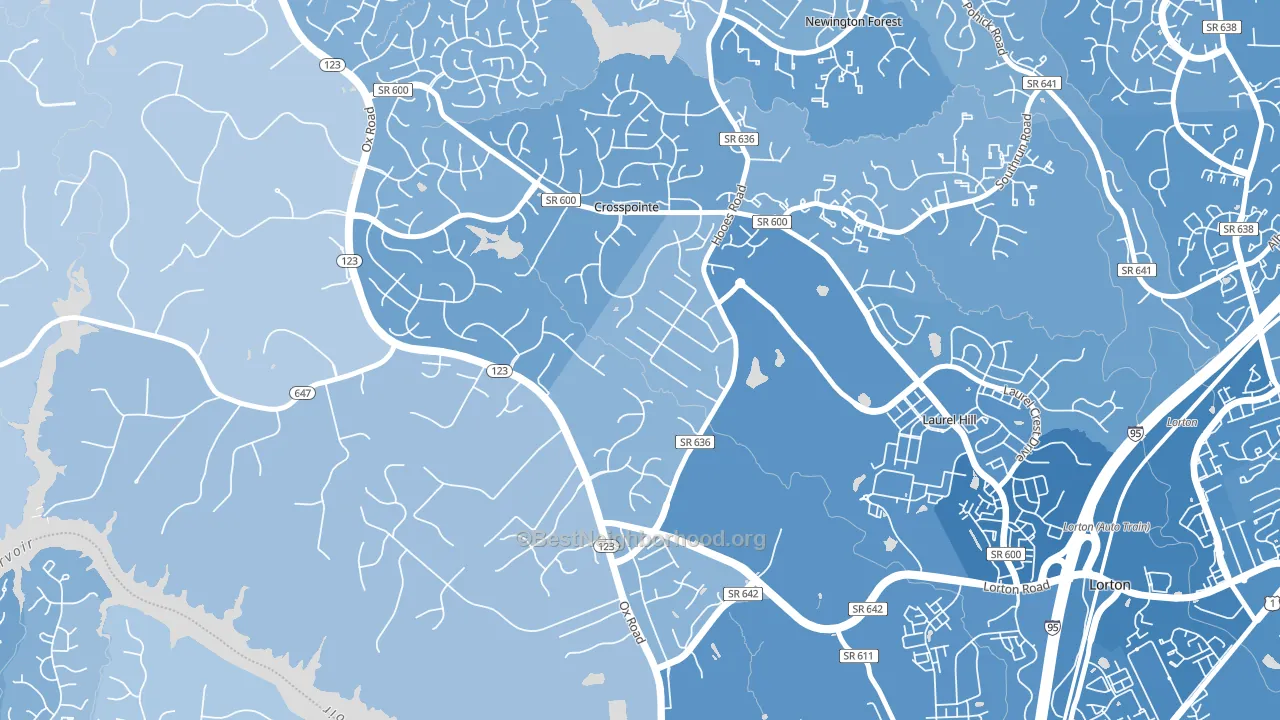 Crosspointe, VA block-group political-lean map