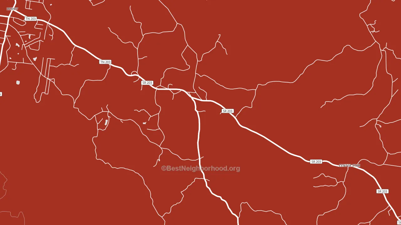 Crossroads, TN block-group political-lean map