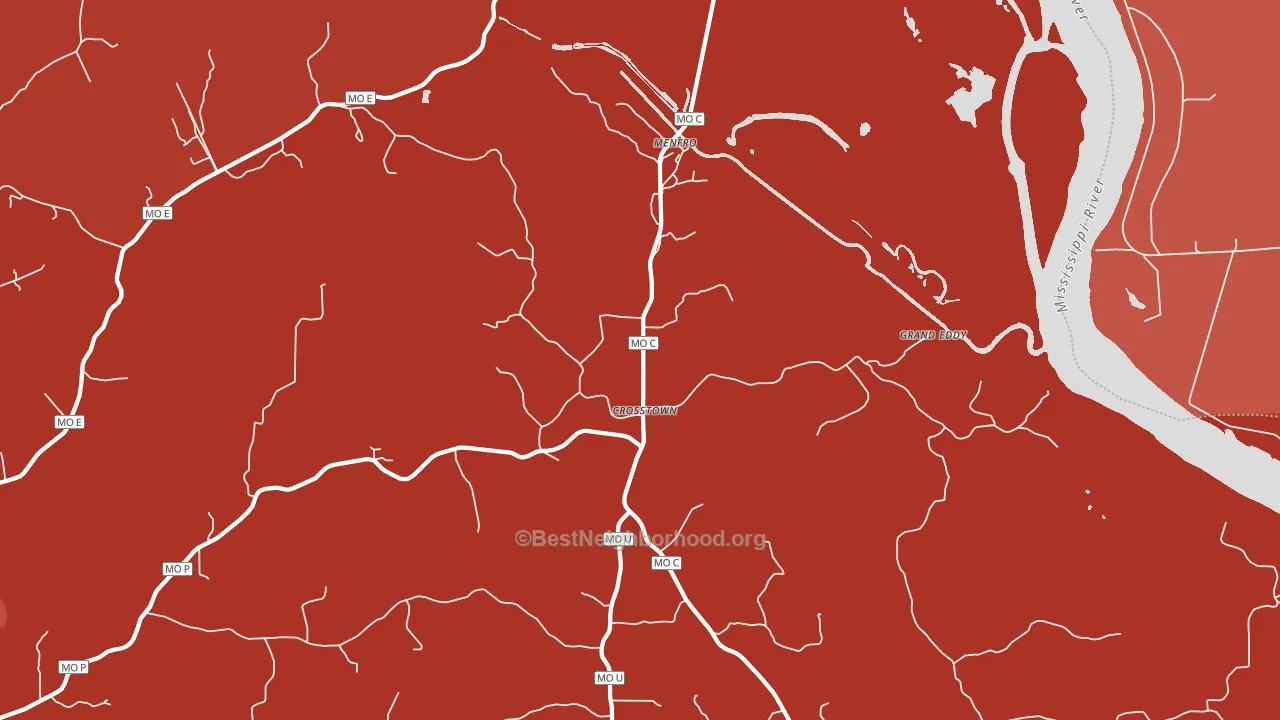 Crosstown, MO block-group political-lean map