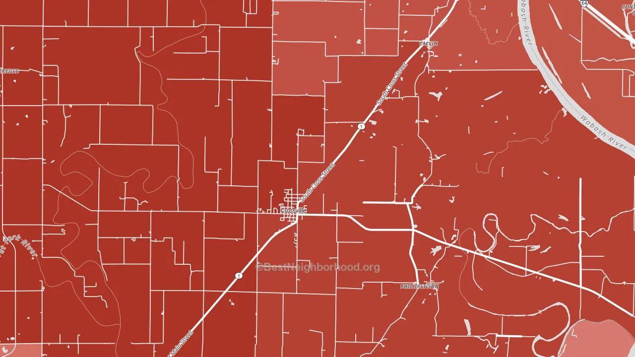 Crossville, IL block-group political-lean map