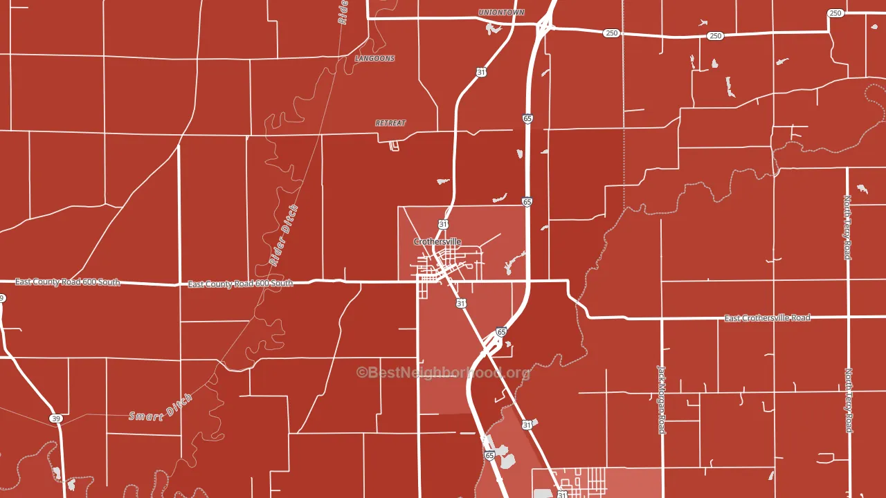 Crothersville, IN block-group political-lean map