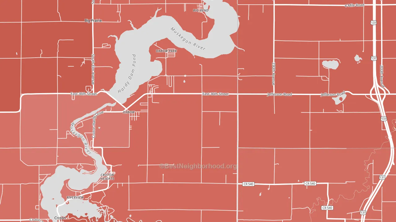 Croton Heights, MI block-group political-lean map