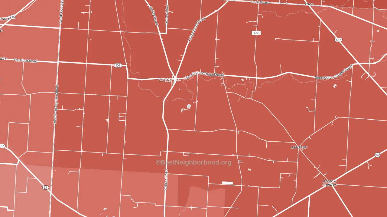 Croton, OH block-group political-lean map