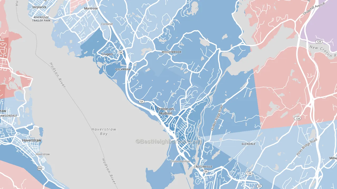 Croton On Hudson, NY block-group political-lean map