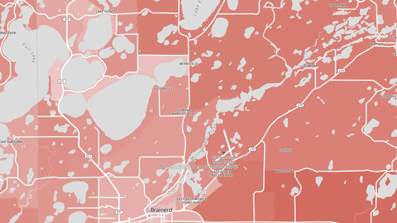 Crow Wing County, MN block-group political-lean map