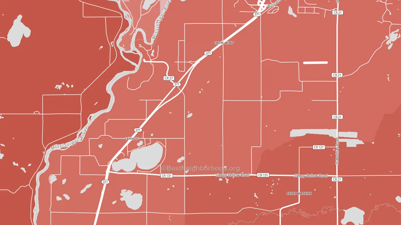 Crow Wing, MN block-group political-lean map