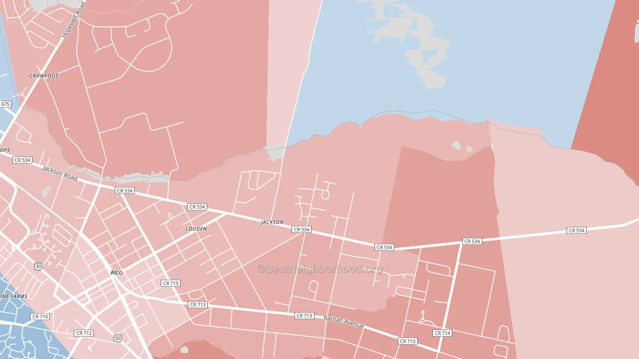 Crowfoot, NJ block-group political-lean map