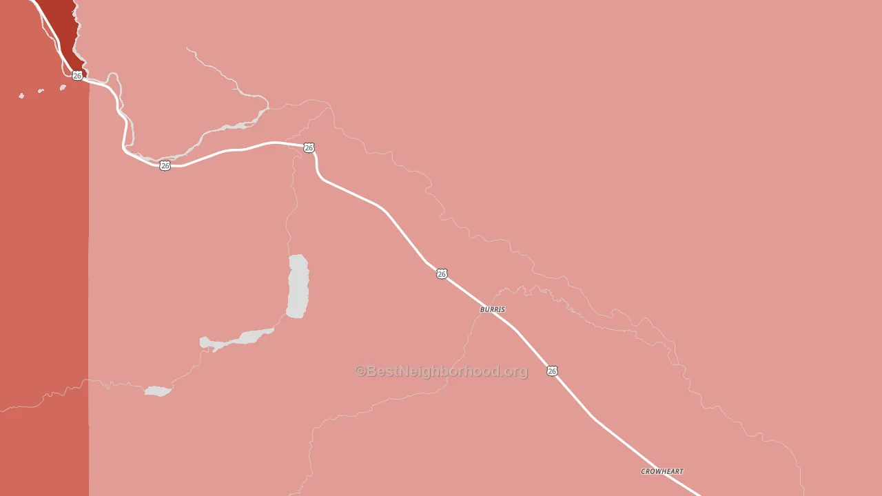 Crowheart, WY block-group political-lean map
