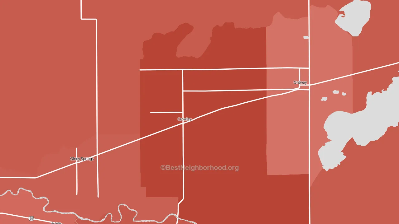 Crowley, CO block-group political-lean map