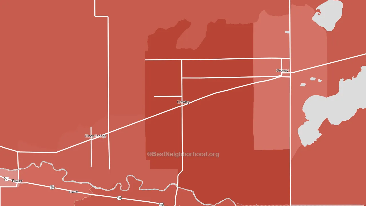 Crowley County, CO block-group political-lean map