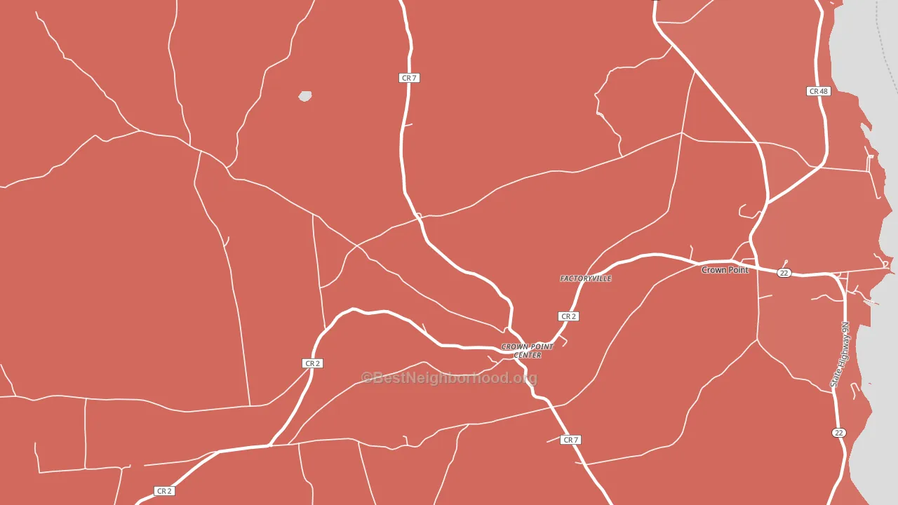 Crown Point Center, NY block-group political-lean map