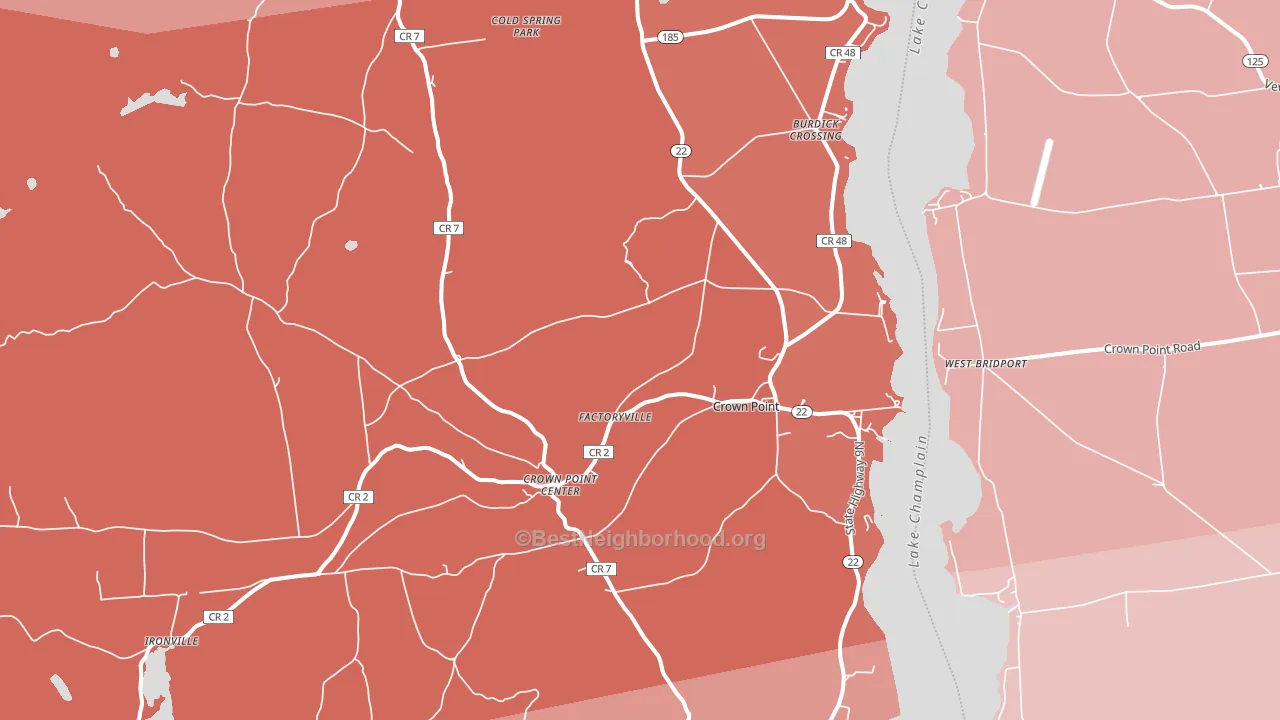 Crown Point, NY block-group political-lean map
