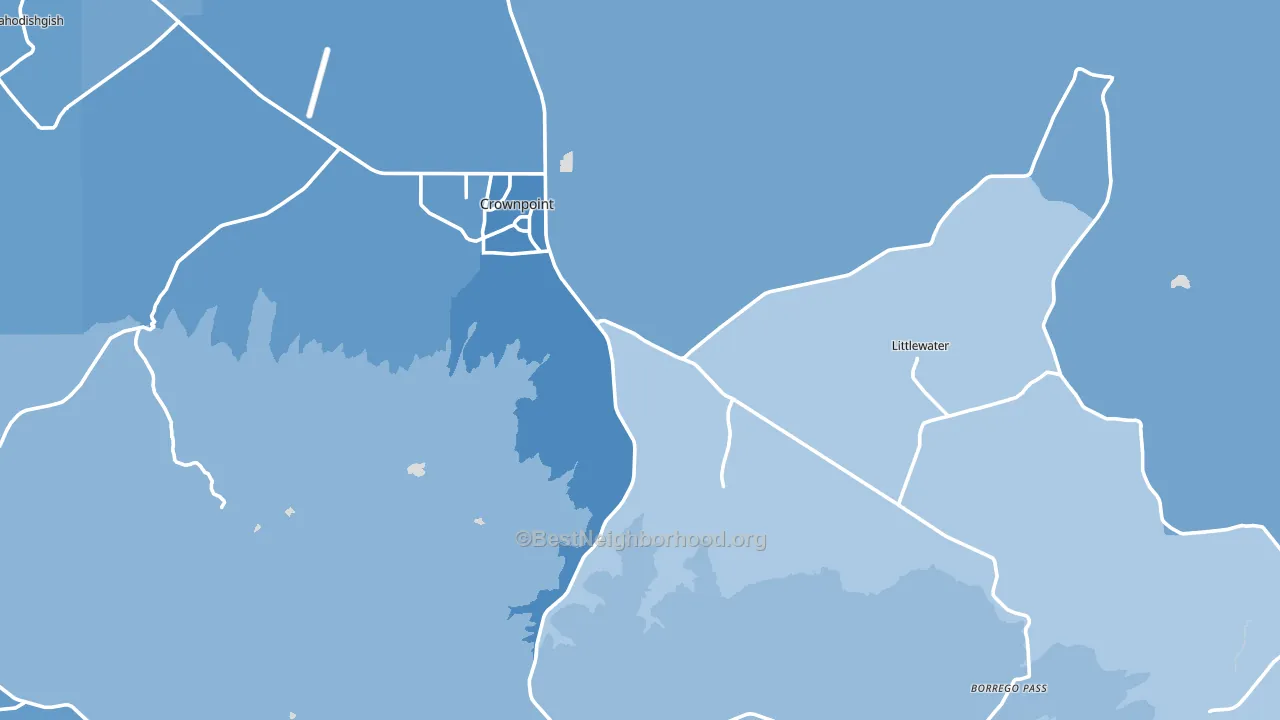 Crownpoint, NM block-group political-lean map