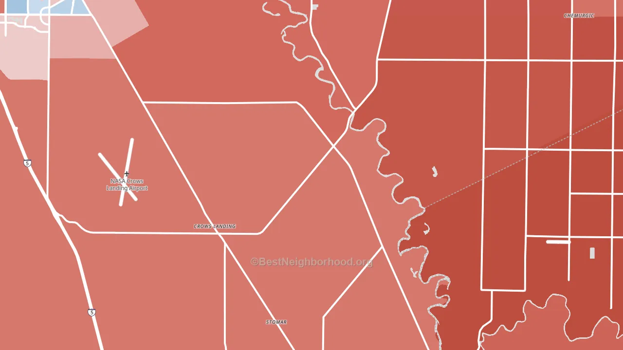Crows Landing, CA block-group political-lean map