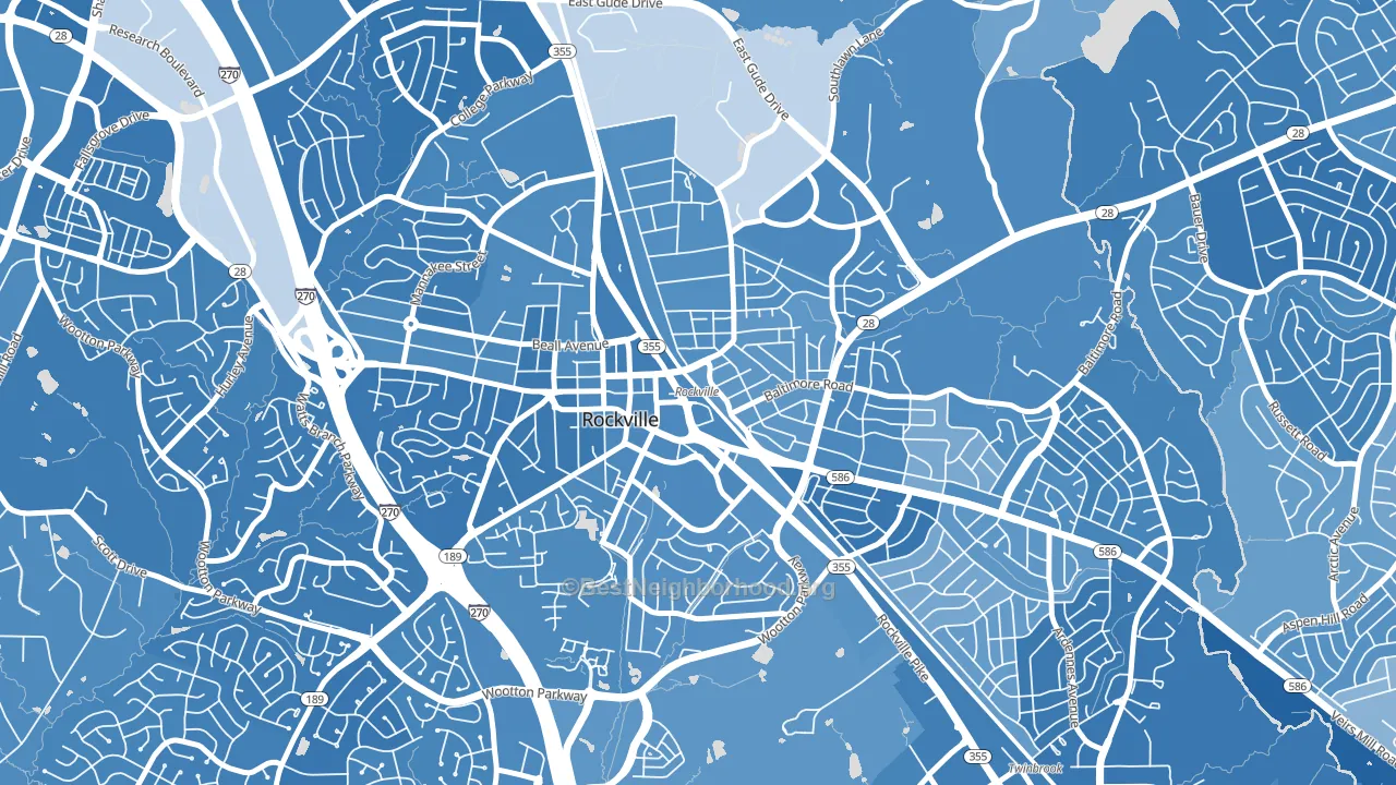 Croydon Park, Rockville, MD block-group political-lean map