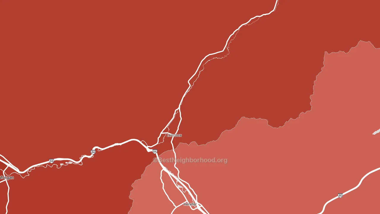 Croydon, UT block-group political-lean map