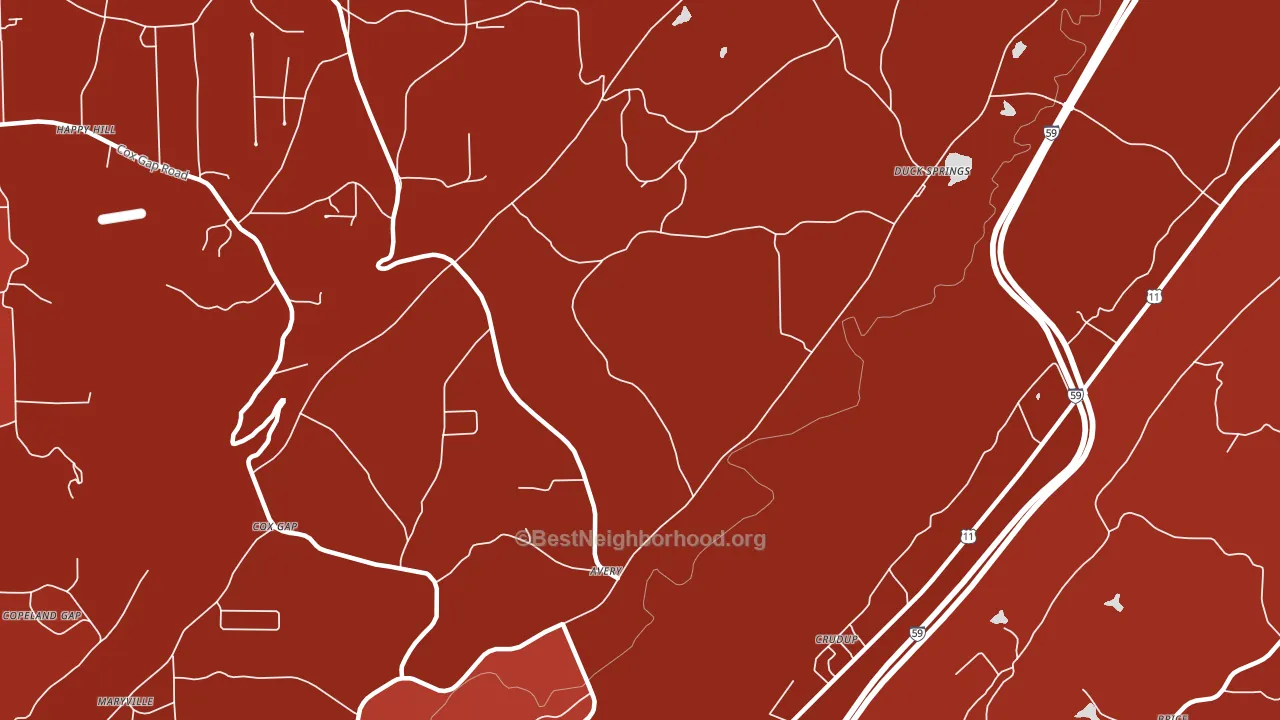 Crudup, AL block-group political-lean map