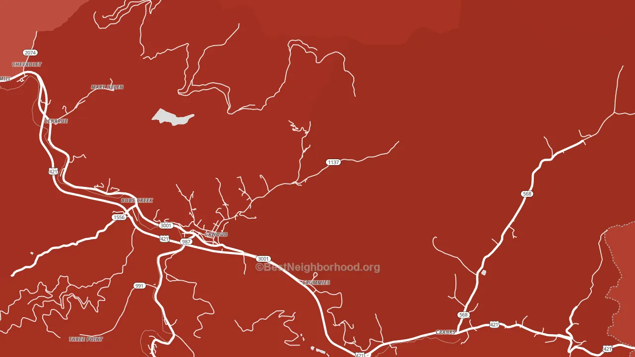 Crummies, KY block-group political-lean map