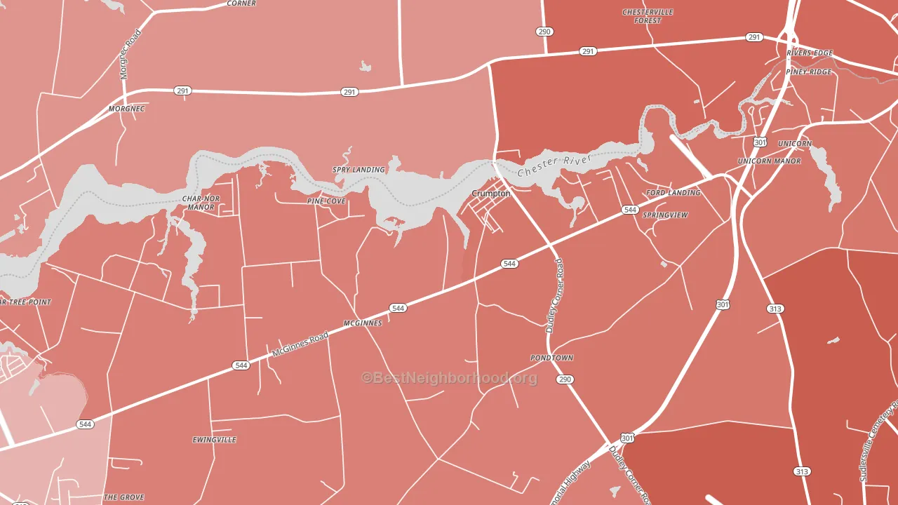 Crumpton, MD block-group political-lean map