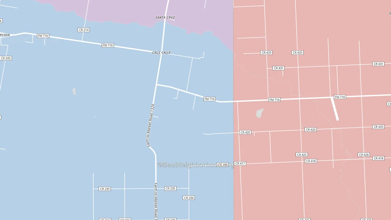 Cruz Calle, TX block-group political-lean map