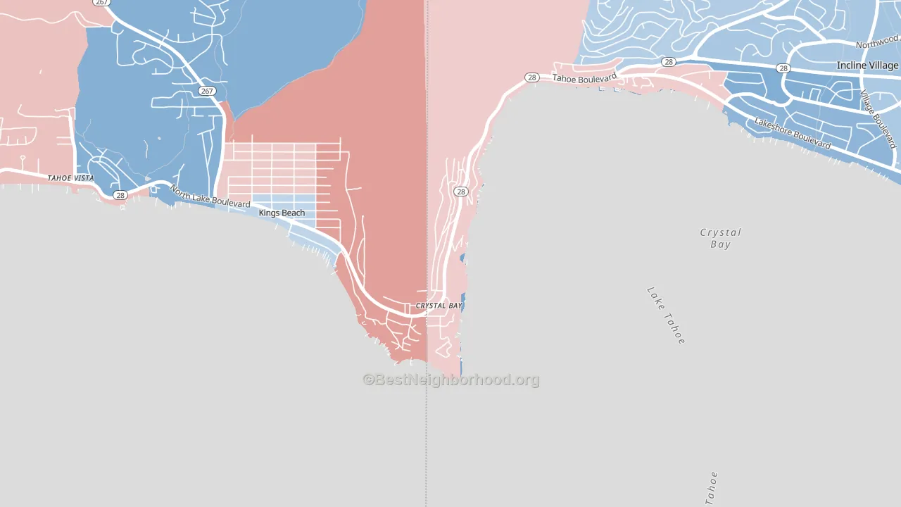 Crystal Bay, NV block-group political-lean map