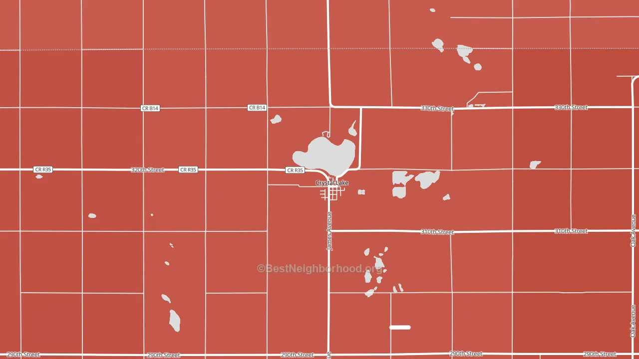 Crystal Lake, IA block-group political-lean map