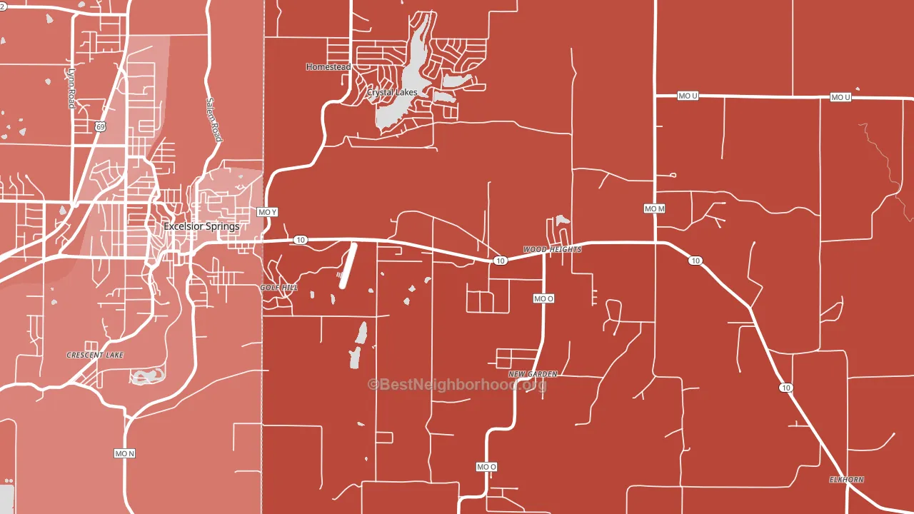 Crystal Lakes, MO block-group political-lean map