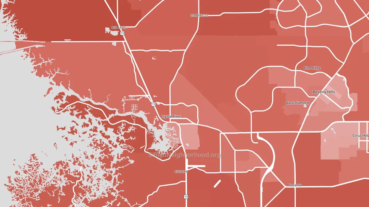 Crystal River, FL block-group political-lean map