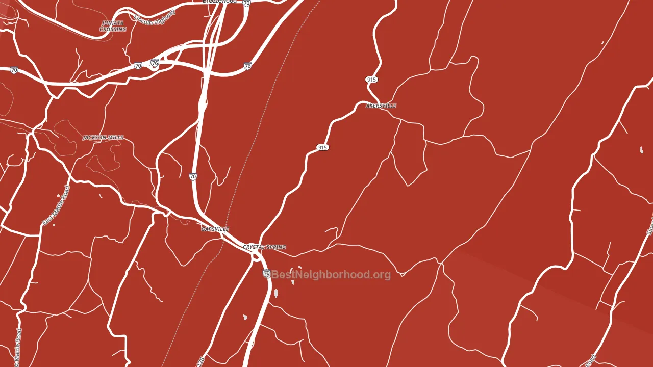 Crystal Spring, PA block-group political-lean map