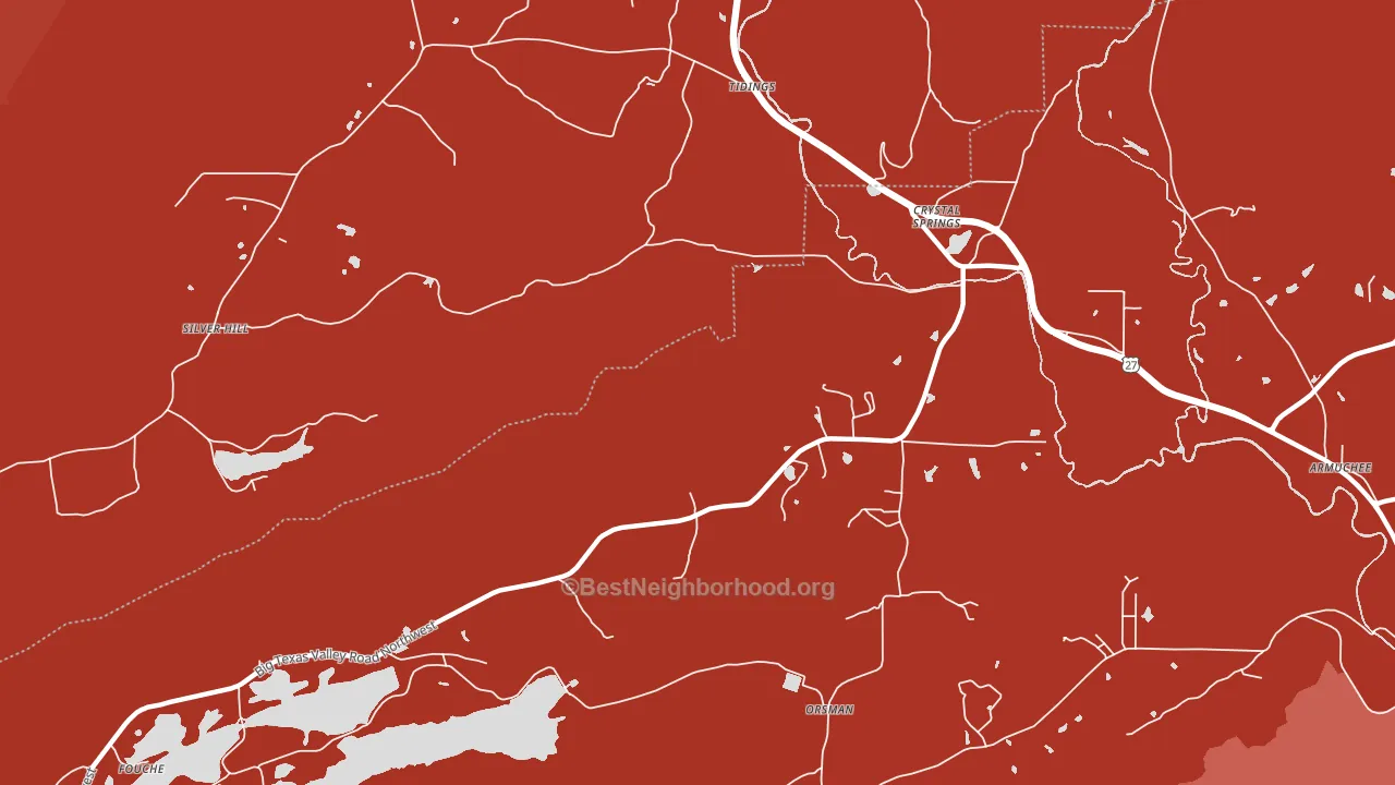 Crystal Springs, GA block-group political-lean map