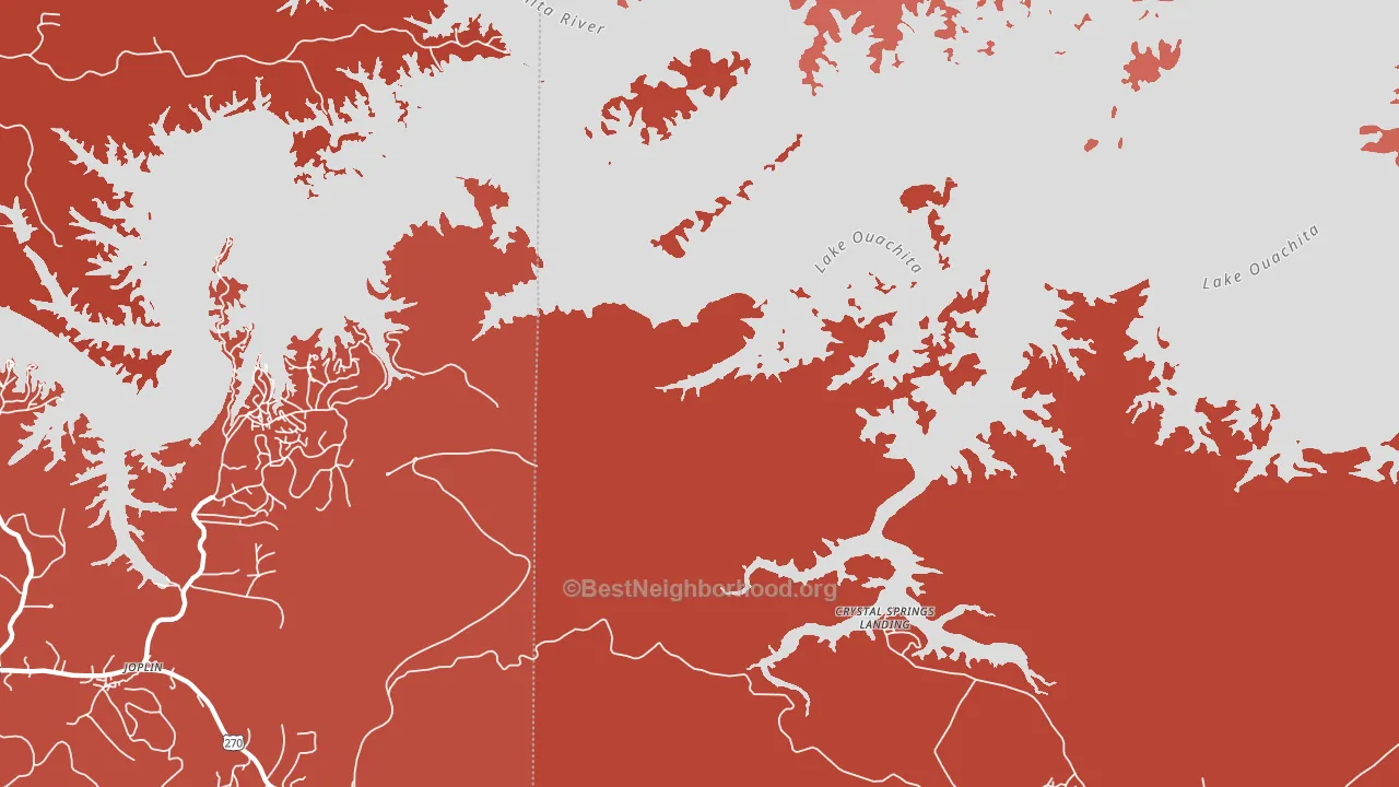 Crystal Springs Landing, AR block-group political-lean map