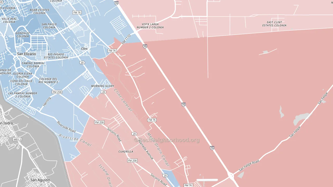 Cuadrilla, TX block-group political-lean map