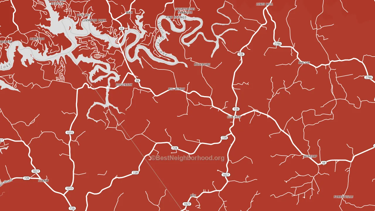 Cub Run, KY block-group political-lean map