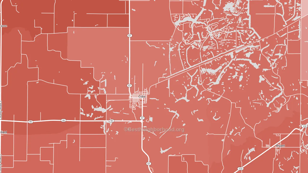 Cuba, IL block-group political-lean map